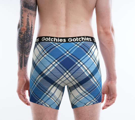 Gotchies Blue Diamond Plaid Boxer Briefs (M)