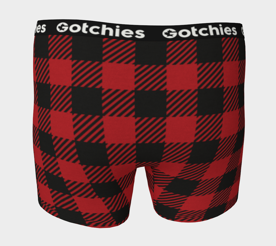 Gotchies Red Lumberjack Plaid Boxer Briefs (M)