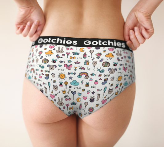 Gotchies Coloured Sketch Cheeky Briefs (W)