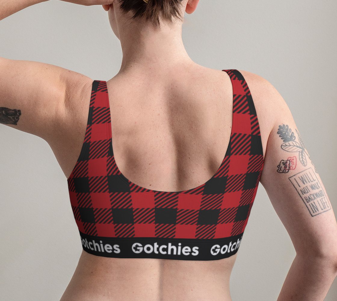 Gotchies Red Lumberjack Plaid Bralette (W)