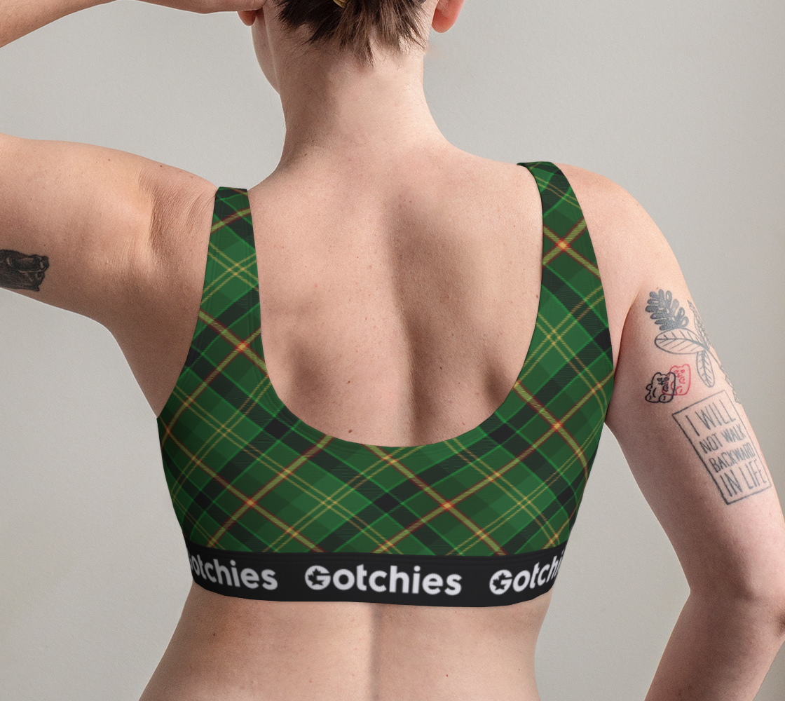 Gotchies Green Diamond Plaid Bralette (W)