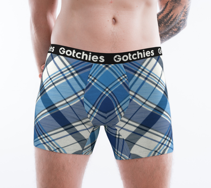Gotchies Blue Diamond Plaid Boxer Briefs (M)