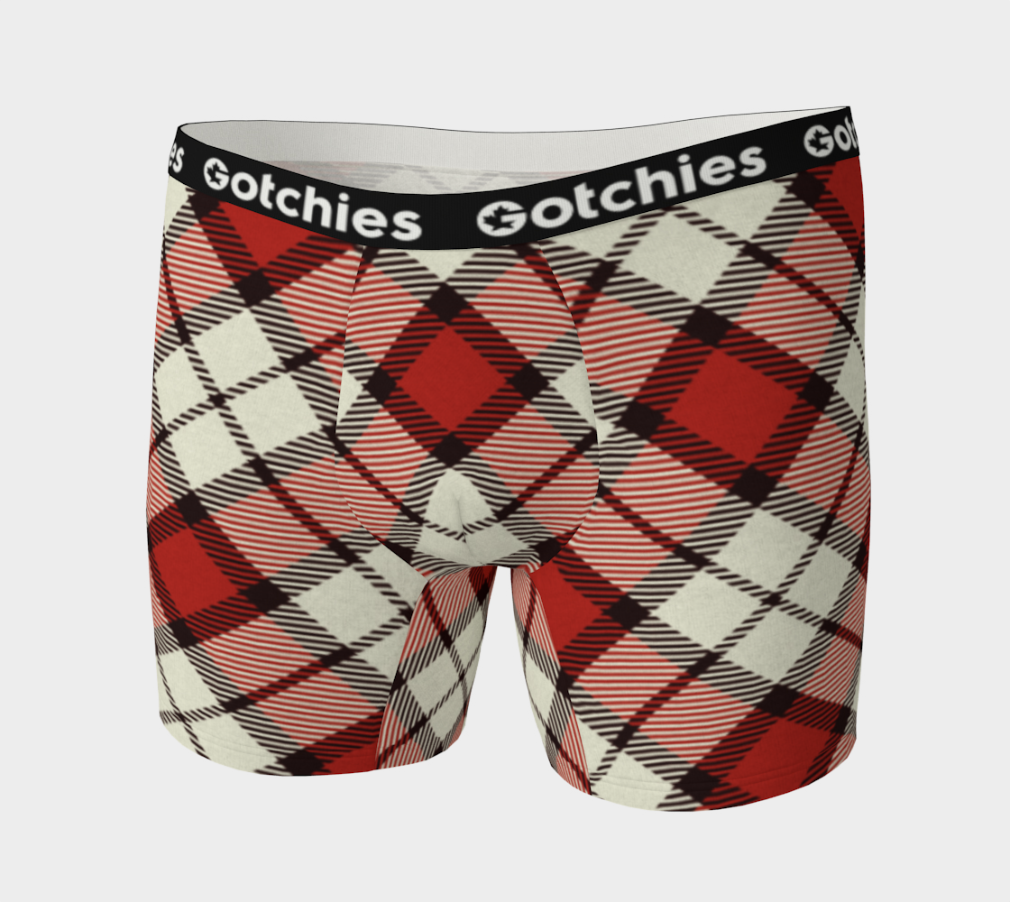 Gotchies Red Diamond Plaid Boxer Briefs (M)