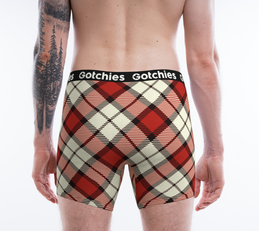Gotchies Red Diamond Plaid Boxer Briefs (M)