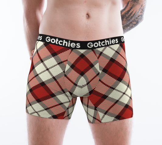 Gotchies Red Diamond Plaid Boxer Briefs (M)