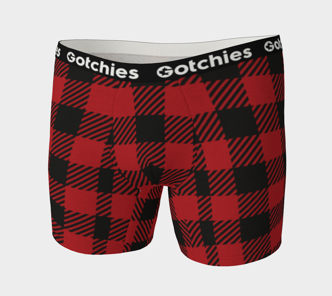 Gotchies Red Lumberjack Plaid Boxer Briefs (M)