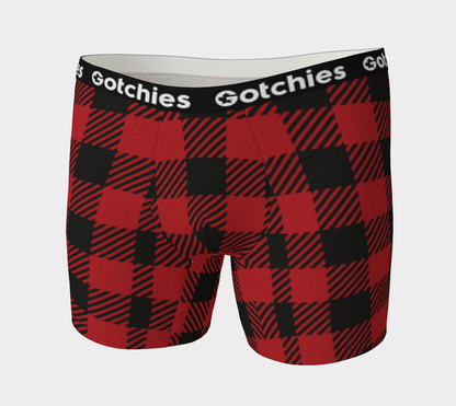 Gotchies Red Lumberjack Plaid Boxer Briefs (M)