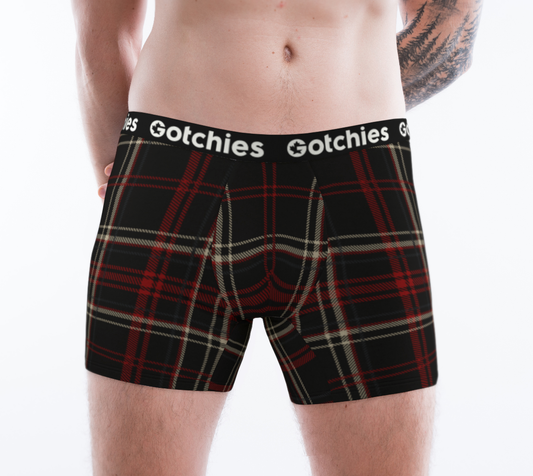 Gotchies Black Plaid Boxer Briefs (M)