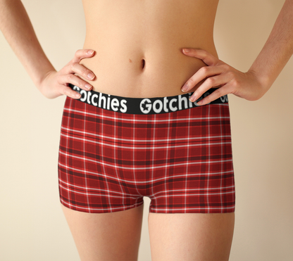 Gotchies Christmas Plaid Boyshorts (W)