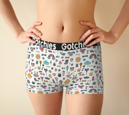 Gotchies Coloured Sketch Boyshorts (W)