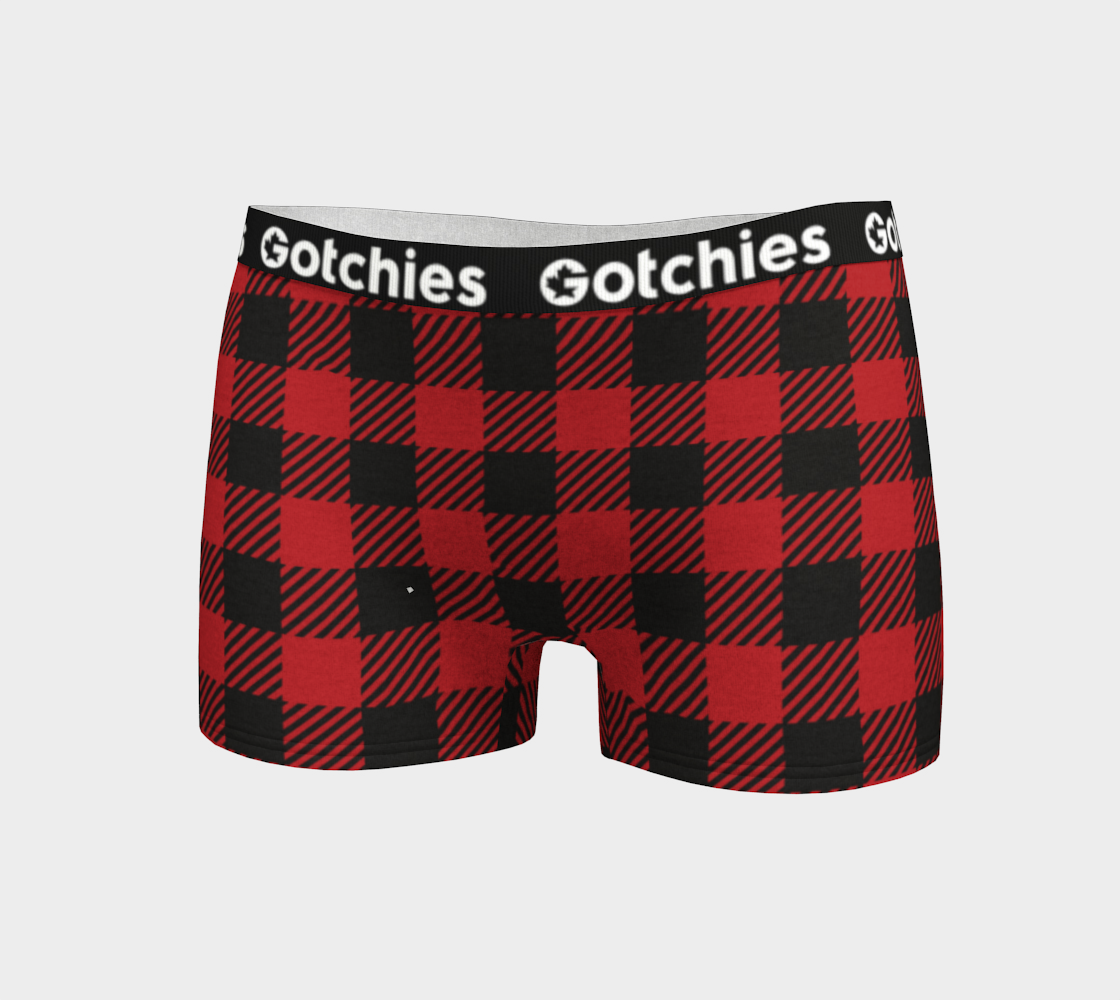 Gotchies Red Lumberjack Plaid Boyshorts (W)