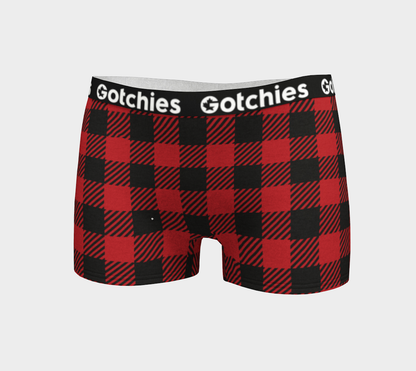 Gotchies Red Lumberjack Plaid Boyshorts (W)