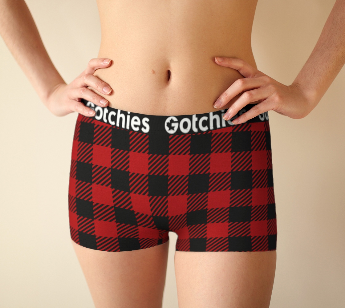 Gotchies Red Lumberjack Plaid Boyshorts (W)