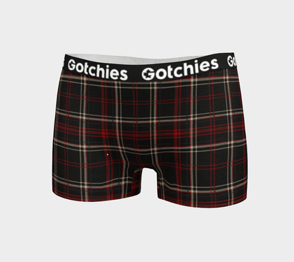 Gotchies Black Plaid Boyshorts (W)