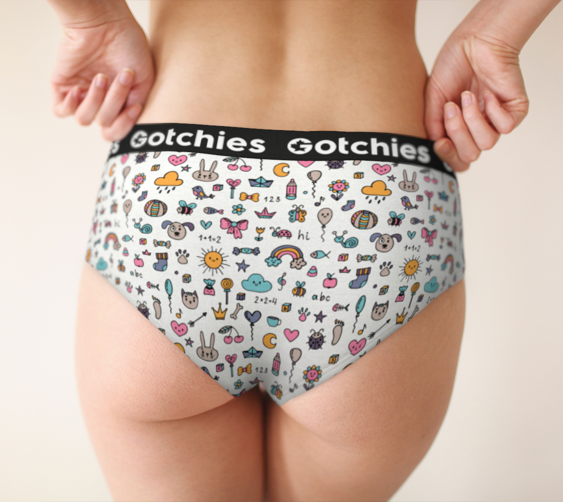 Gotchies Coloured Sketch Cheeky Briefs (W)