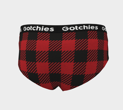 Gotchies Red Lumberjack Plaid Cheeky Briefs (W)