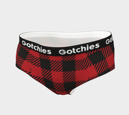 Gotchies Red Lumberjack Plaid Cheeky Briefs (W)