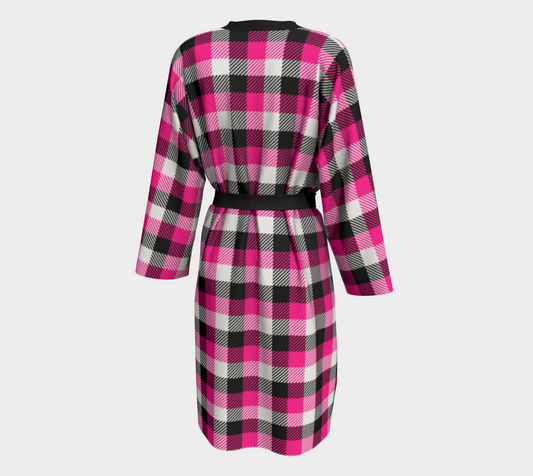 Gotchies Pink Lumberjack Plaid Robe (U)