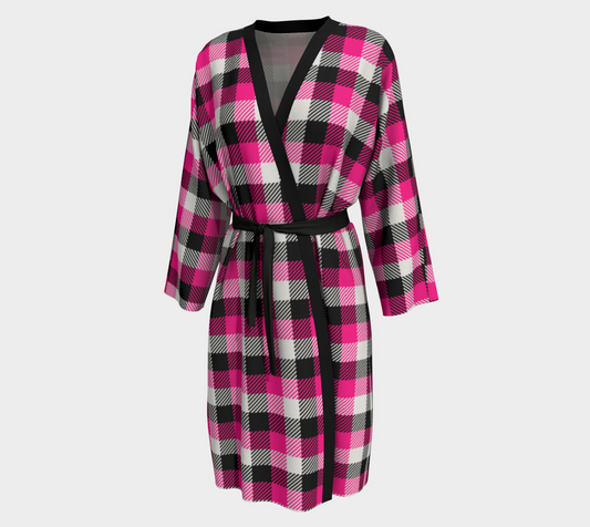 Gotchies Pink Lumberjack Plaid Robe (U)