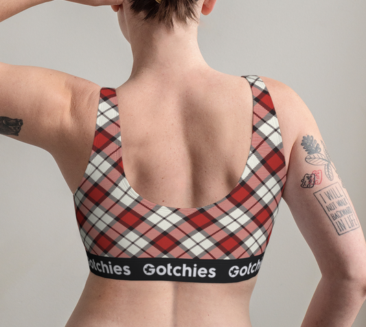 Gotchies Red Diamond Plaid Bralette (W)